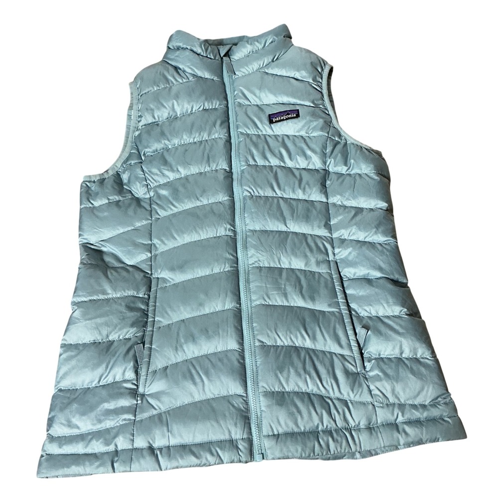 Patagonia Girls XL 14 Down Sweater Vest Basin Blue Puffer 68227 FA19 Light Blue‎